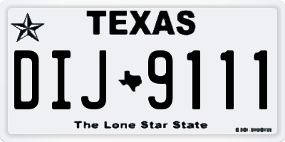 TX license plate DIJ9111