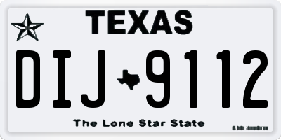 TX license plate DIJ9112