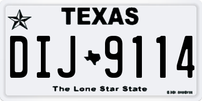 TX license plate DIJ9114