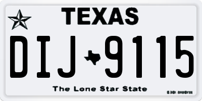TX license plate DIJ9115