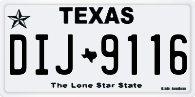 TX license plate DIJ9116