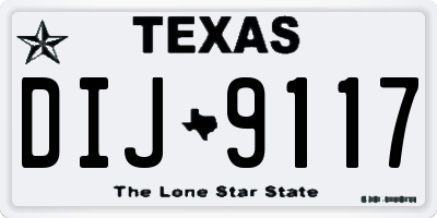 TX license plate DIJ9117