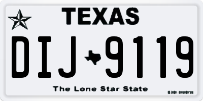 TX license plate DIJ9119