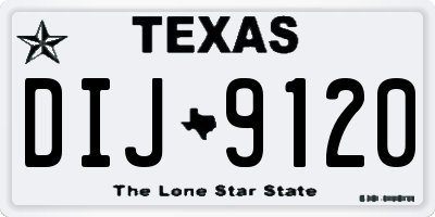 TX license plate DIJ9120