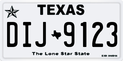 TX license plate DIJ9123