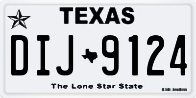 TX license plate DIJ9124