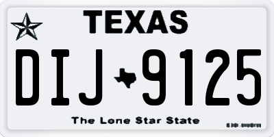TX license plate DIJ9125