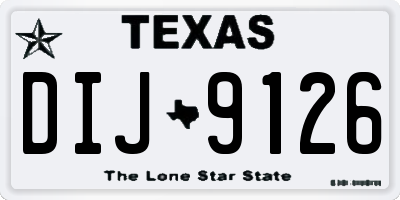 TX license plate DIJ9126
