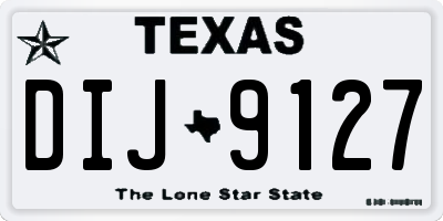 TX license plate DIJ9127