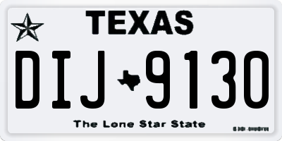 TX license plate DIJ9130