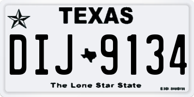 TX license plate DIJ9134