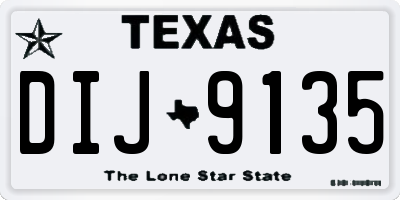 TX license plate DIJ9135