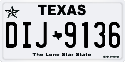 TX license plate DIJ9136