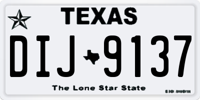 TX license plate DIJ9137