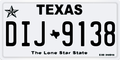 TX license plate DIJ9138