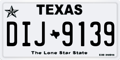TX license plate DIJ9139