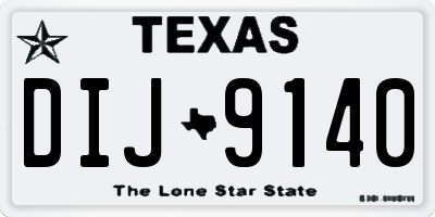 TX license plate DIJ9140