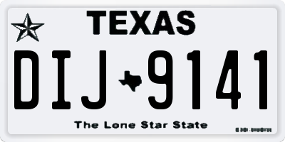 TX license plate DIJ9141