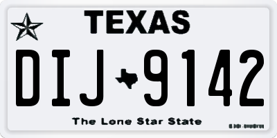 TX license plate DIJ9142