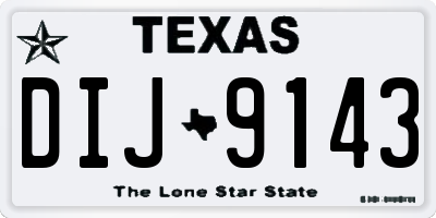 TX license plate DIJ9143