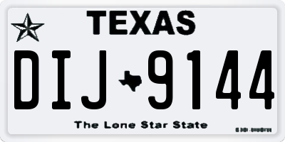 TX license plate DIJ9144