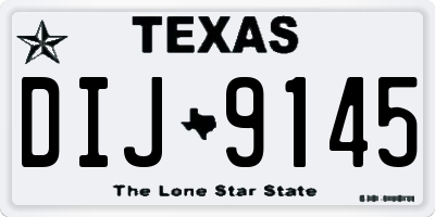 TX license plate DIJ9145