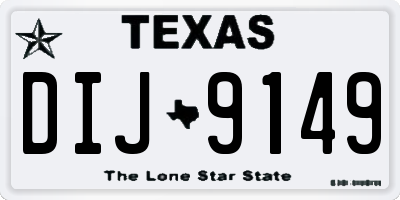 TX license plate DIJ9149