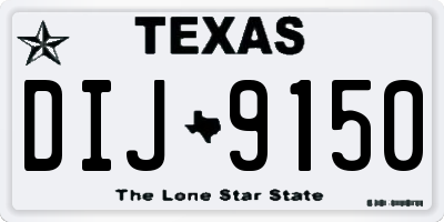 TX license plate DIJ9150