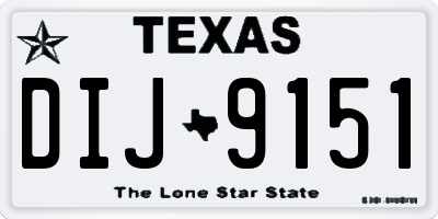 TX license plate DIJ9151