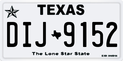 TX license plate DIJ9152