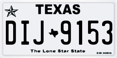 TX license plate DIJ9153