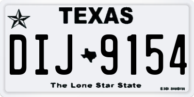 TX license plate DIJ9154