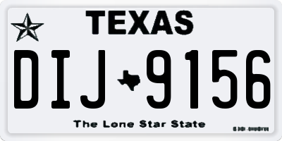 TX license plate DIJ9156