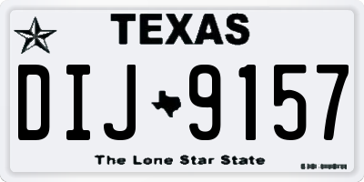 TX license plate DIJ9157