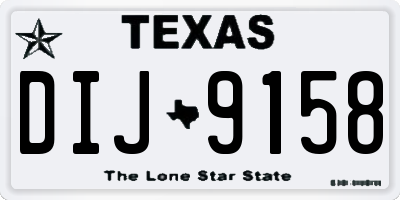 TX license plate DIJ9158