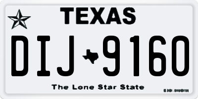 TX license plate DIJ9160
