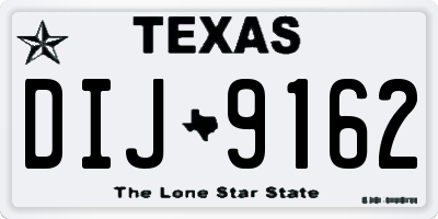 TX license plate DIJ9162