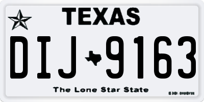 TX license plate DIJ9163