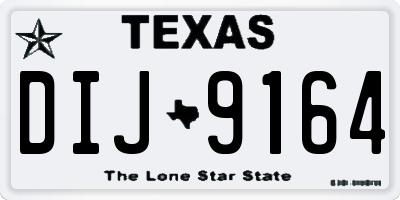 TX license plate DIJ9164