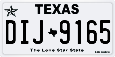 TX license plate DIJ9165