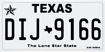 TX license plate DIJ9166