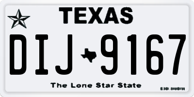 TX license plate DIJ9167
