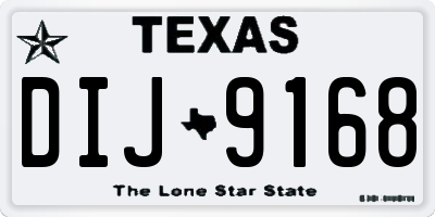 TX license plate DIJ9168