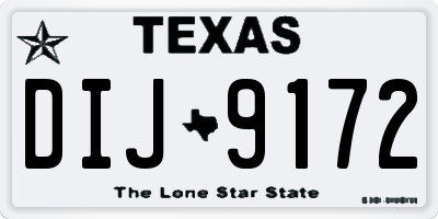 TX license plate DIJ9172