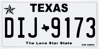 TX license plate DIJ9173