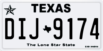 TX license plate DIJ9174