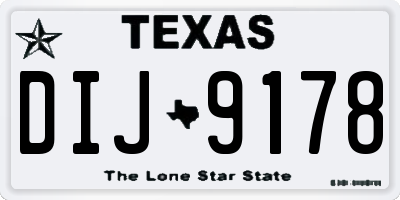 TX license plate DIJ9178
