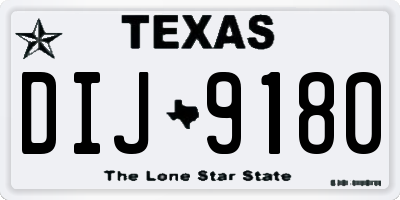 TX license plate DIJ9180