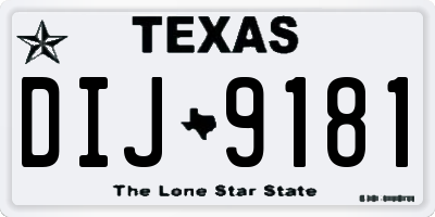 TX license plate DIJ9181