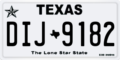 TX license plate DIJ9182